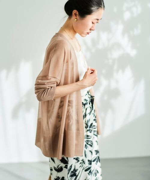 le.coeur blanc / ルクールブラン カーディガン・ボレロ | 《手洗い可能》シアーミドル丈カーディガン | 詳細27