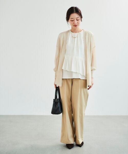 le.coeur blanc / ルクールブラン カーディガン・ボレロ | 《手洗い可能》シアーミドル丈カーディガン | 詳細8