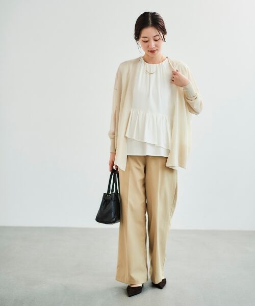 le.coeur blanc / ルクールブラン カーディガン・ボレロ | 《手洗い可能》シアーミドル丈カーディガン | 詳細9