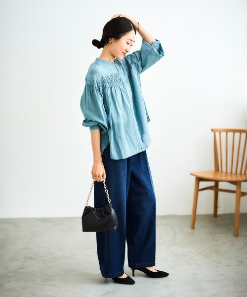 le.coeur blanc / ルクールブラン シャツ・ブラウス | シャーリングギャザーブラウス | 詳細10