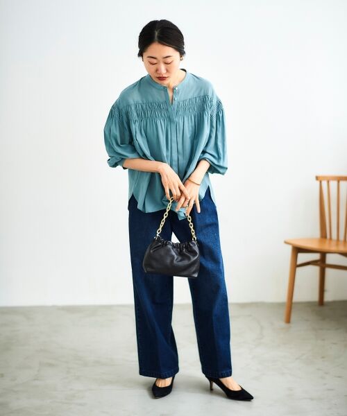 le.coeur blanc / ルクールブラン シャツ・ブラウス | シャーリングギャザーブラウス | 詳細8