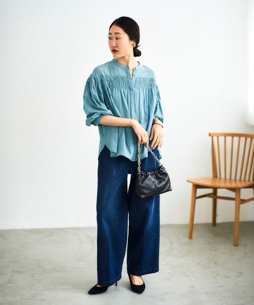 le.coeur blanc / ルクールブラン シャツ・ブラウス | シャーリングギャザーブラウス | 詳細9