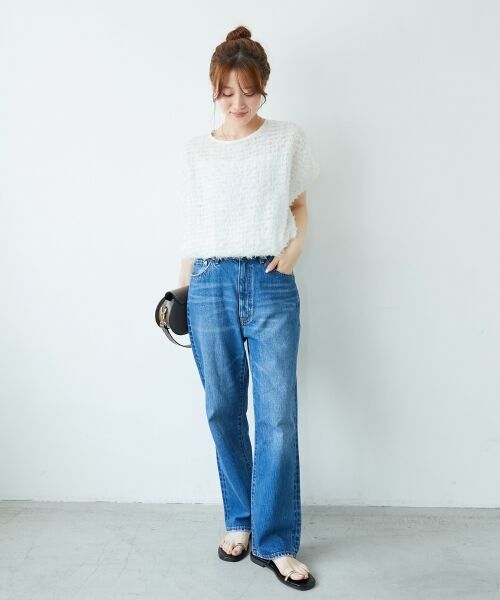 le.coeur blanc / ルクールブラン シャツ・ブラウス | シアーフリンジフレンチスリーブブラウス | 詳細11