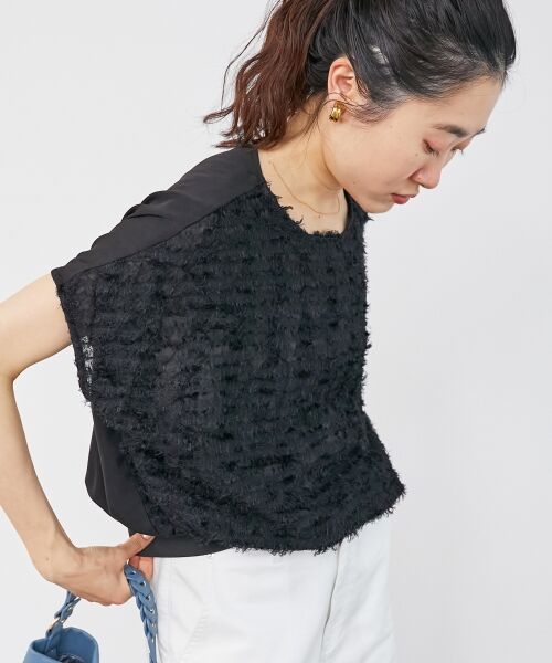 le.coeur blanc / ルクールブラン シャツ・ブラウス | シアーフリンジフレンチスリーブブラウス | 詳細20