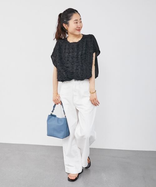 le.coeur blanc / ルクールブラン シャツ・ブラウス | シアーフリンジフレンチスリーブブラウス | 詳細23