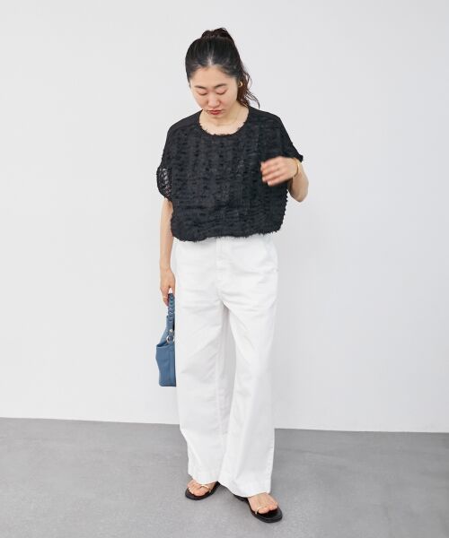 le.coeur blanc / ルクールブラン シャツ・ブラウス | シアーフリンジフレンチスリーブブラウス | 詳細24
