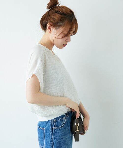 le.coeur blanc / ルクールブラン シャツ・ブラウス | シアーフリンジフレンチスリーブブラウス | 詳細6