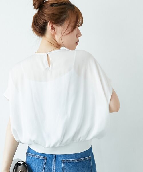 le.coeur blanc / ルクールブラン シャツ・ブラウス | シアーフリンジフレンチスリーブブラウス | 詳細7
