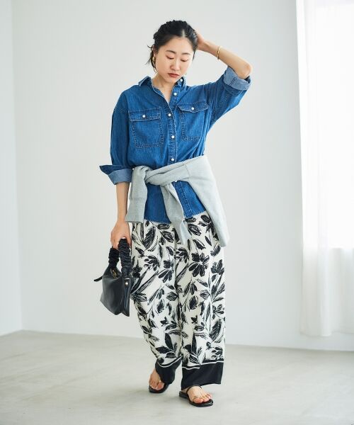 le.coeur blanc / ルクールブラン その他パンツ | フラワーパネルプリントイージーパンツ | 詳細11