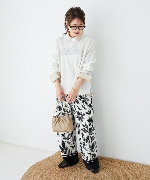 le.coeur blanc / ルクールブラン その他パンツ | フラワーパネルプリントイージーパンツ | 詳細14