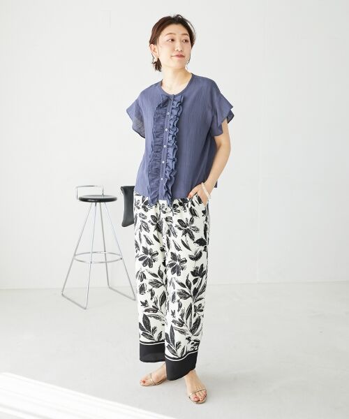 le.coeur blanc / ルクールブラン その他パンツ | フラワーパネルプリントイージーパンツ | 詳細16