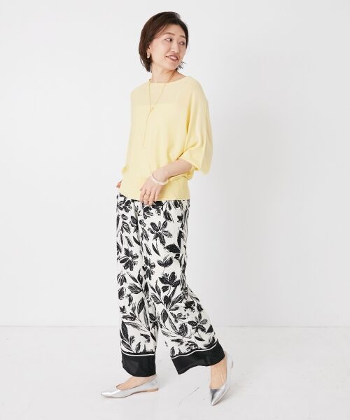le.coeur blanc / ルクールブラン その他パンツ | フラワーパネルプリントイージーパンツ | 詳細18