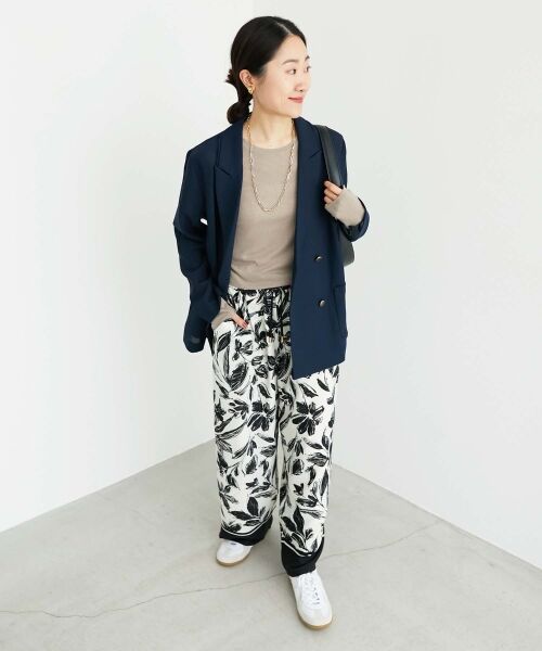 le.coeur blanc / ルクールブラン その他パンツ | フラワーパネルプリントイージーパンツ | 詳細21