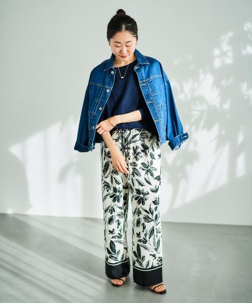 le.coeur blanc / ルクールブラン その他パンツ | フラワーパネルプリントイージーパンツ | 詳細28