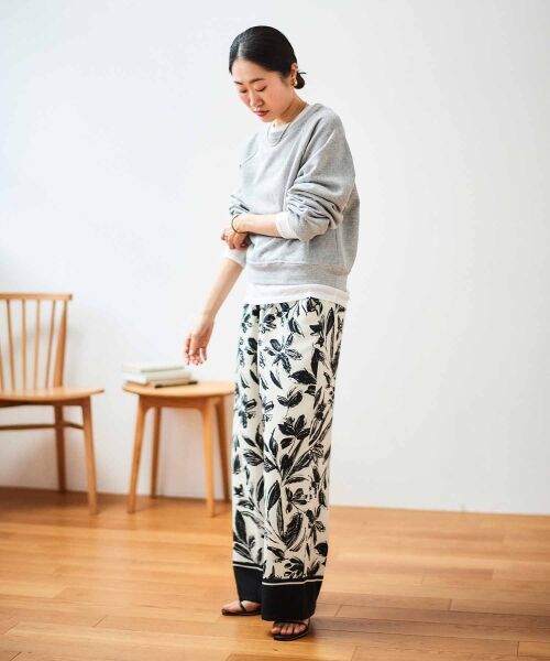 le.coeur blanc / ルクールブラン その他パンツ | フラワーパネルプリントイージーパンツ | 詳細8
