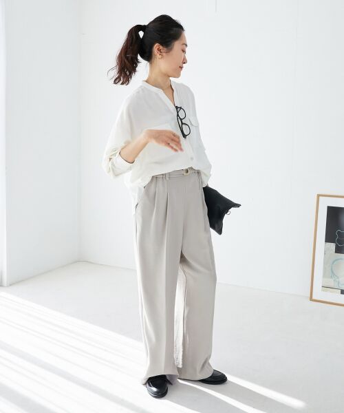 le.coeur blanc / ルクールブラン その他パンツ | ハイストレッチカルゼワッシャーベルテッドパンツ | 詳細10