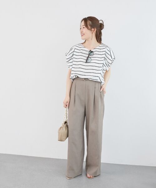 le.coeur blanc / ルクールブラン その他パンツ | ハイストレッチカルゼワッシャーベルテッドパンツ | 詳細12