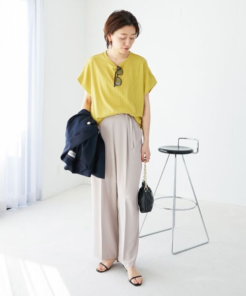 le.coeur blanc / ルクールブラン その他パンツ | ハイストレッチカルゼワッシャーベルテッドパンツ | 詳細14