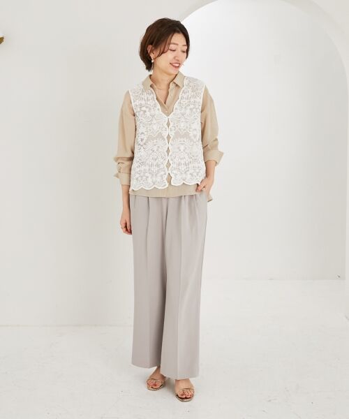 le.coeur blanc / ルクールブラン その他パンツ | ハイストレッチカルゼワッシャーベルテッドパンツ | 詳細16