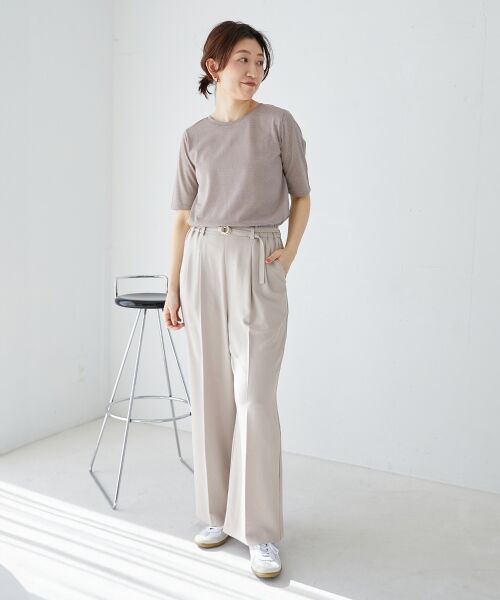 le.coeur blanc / ルクールブラン その他パンツ | ハイストレッチカルゼワッシャーベルテッドパンツ | 詳細17