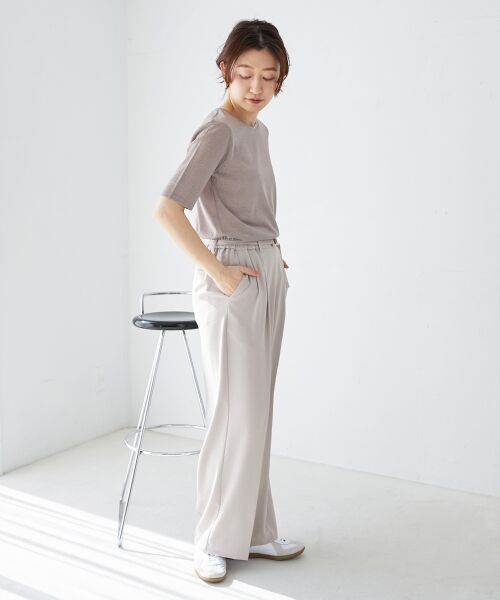 le.coeur blanc / ルクールブラン その他パンツ | ハイストレッチカルゼワッシャーベルテッドパンツ | 詳細18