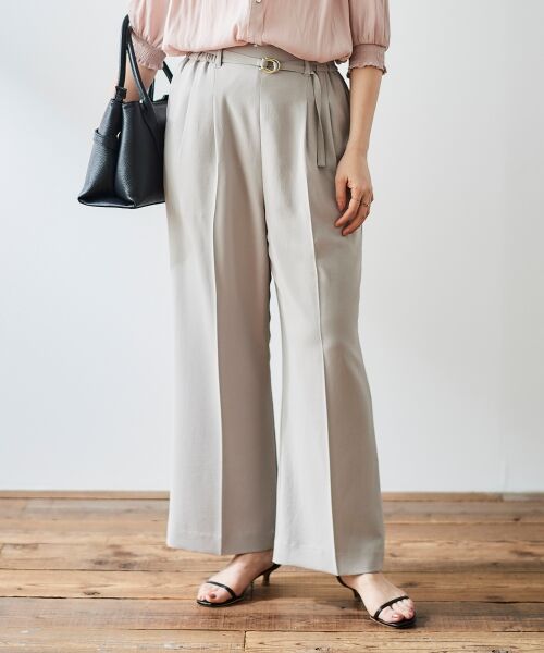 le.coeur blanc / ルクールブラン その他パンツ | ハイストレッチカルゼワッシャーベルテッドパンツ | 詳細2