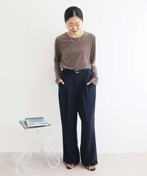 le.coeur blanc / ルクールブラン その他パンツ | ハイストレッチカルゼワッシャーベルテッドパンツ | 詳細25