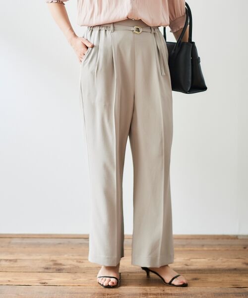 le.coeur blanc / ルクールブラン その他パンツ | ハイストレッチカルゼワッシャーベルテッドパンツ | 詳細3