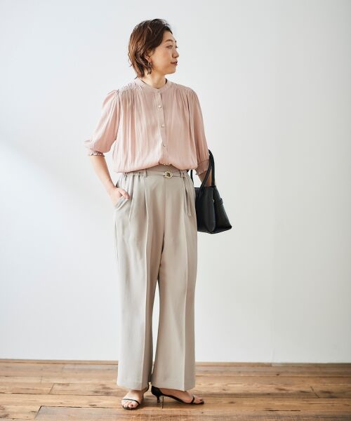 le.coeur blanc / ルクールブラン その他パンツ | ハイストレッチカルゼワッシャーベルテッドパンツ | 詳細4