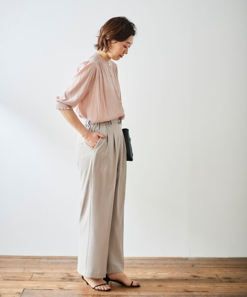 le.coeur blanc / ルクールブラン その他パンツ | ハイストレッチカルゼワッシャーベルテッドパンツ | 詳細5