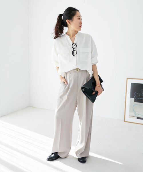 le.coeur blanc / ルクールブラン その他パンツ | ハイストレッチカルゼワッシャーベルテッドパンツ | 詳細9