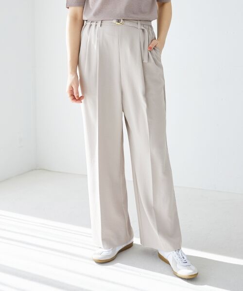 le. coeur blanc/ルクールブラン ハイストレッチカルゼワッシャーベルテッドパンツ L/グレー 38 le. coeur blanc/ルクールブラン ハイストレッチカルゼワッシャーベルテッドパンツ L/グレー 38