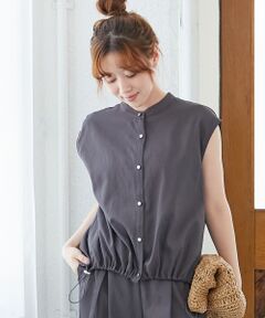 le.coeur blanc / ルクールブラン シャツ・ブラウス | リネンライク裾ドロストブラウス