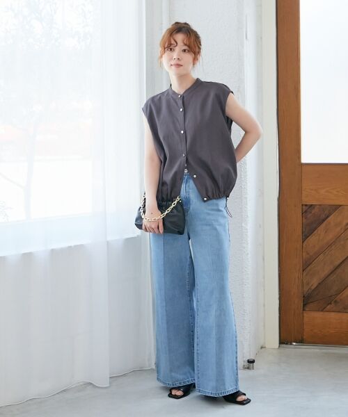 le.coeur blanc / ルクールブラン シャツ・ブラウス | リネンライク裾ドロストブラウス | 詳細13