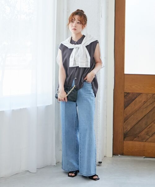 le.coeur blanc / ルクールブラン シャツ・ブラウス | リネンライク裾ドロストブラウス | 詳細14