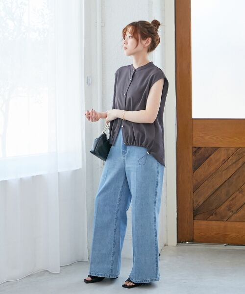 le.coeur blanc / ルクールブラン シャツ・ブラウス | リネンライク裾ドロストブラウス | 詳細15