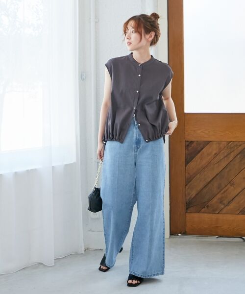 le.coeur blanc / ルクールブラン シャツ・ブラウス | リネンライク裾ドロストブラウス | 詳細16