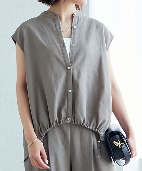 le.coeur blanc / ルクールブラン シャツ・ブラウス | リネンライク裾ドロストブラウス | 詳細18