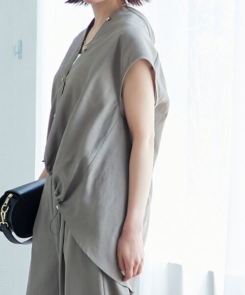 le.coeur blanc / ルクールブラン シャツ・ブラウス | リネンライク裾ドロストブラウス | 詳細19