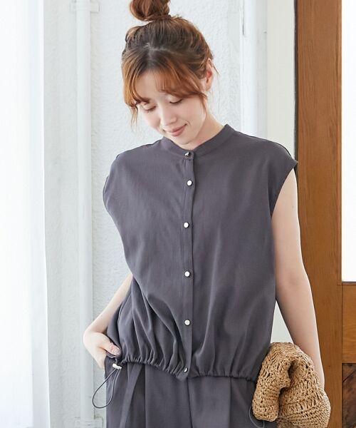 le.coeur blanc / ルクールブラン シャツ・ブラウス | リネンライク裾ドロストブラウス | 詳細2