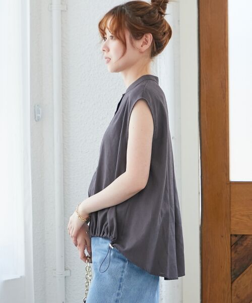 le.coeur blanc / ルクールブラン シャツ・ブラウス | リネンライク裾ドロストブラウス | 詳細5