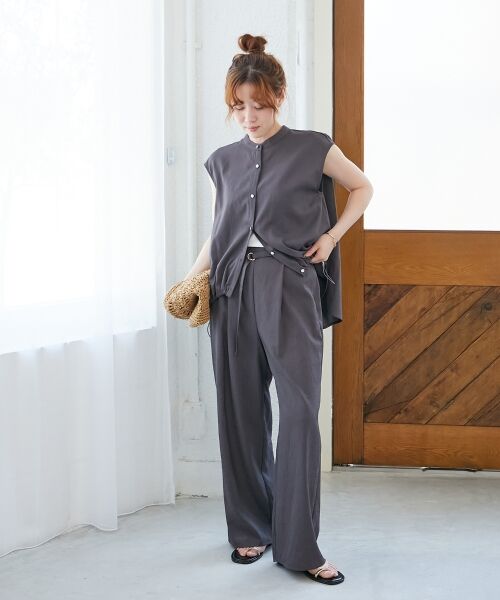 le.coeur blanc / ルクールブラン その他パンツ | ベルト付きリネンライクワイドパンツ | 詳細11