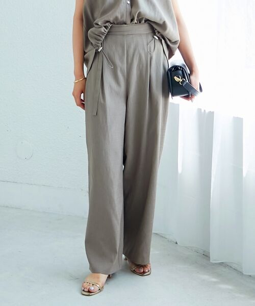 le.coeur blanc / ルクールブラン その他パンツ | ベルト付きリネンライクワイドパンツ | 詳細2