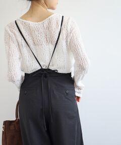 le.coeur blanc / ルクールブラン その他パンツ | 《手洗い可能》ドビークロスサス付きタックワイドパンツ