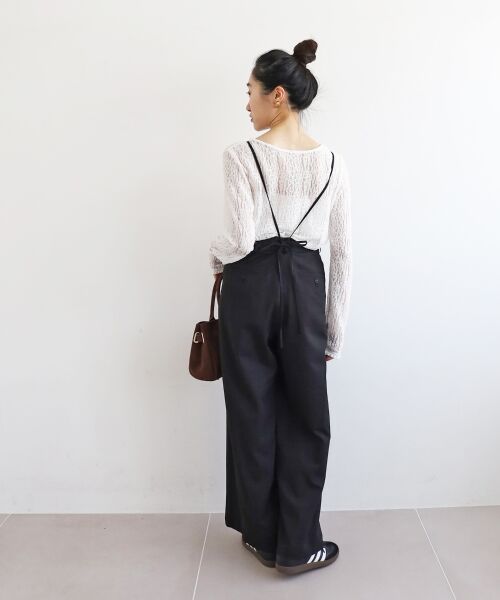 le.coeur blanc / ルクールブラン その他パンツ | 《手洗い可能》ドビークロスサス付きタックワイドパンツ | 詳細12
