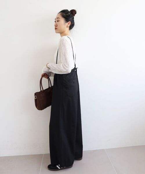 le.coeur blanc / ルクールブラン その他パンツ | 《手洗い可能》ドビークロスサス付きタックワイドパンツ | 詳細13