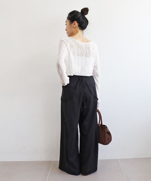 le.coeur blanc / ルクールブラン その他パンツ | 《手洗い可能》ドビークロスサス付きタックワイドパンツ | 詳細14