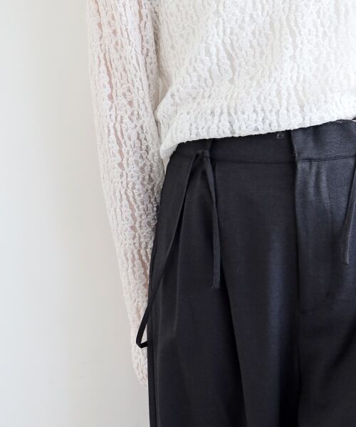 le.coeur blanc / ルクールブラン その他パンツ | 《手洗い可能》ドビークロスサス付きタックワイドパンツ | 詳細15