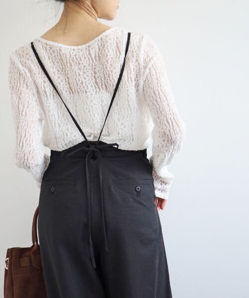 le.coeur blanc / ルクールブラン その他パンツ | 《手洗い可能》ドビークロスサス付きタックワイドパンツ | 詳細18