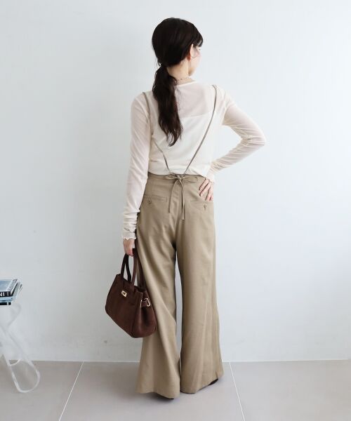 le.coeur blanc / ルクールブラン その他パンツ | 《手洗い可能》ドビークロスサス付きタックワイドパンツ | 詳細4